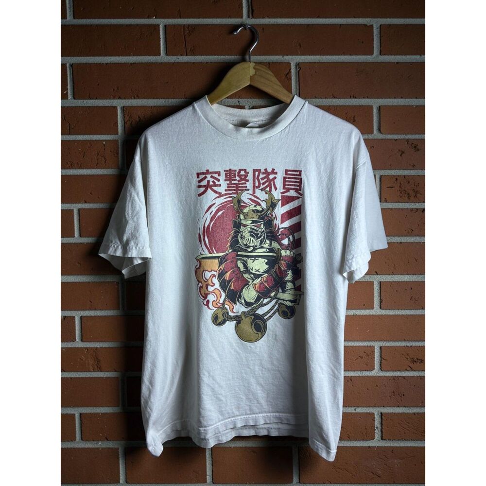 Shaka Active Samurai Graphic T Shirt XL White Japanese Pipe Dreams Surf Co